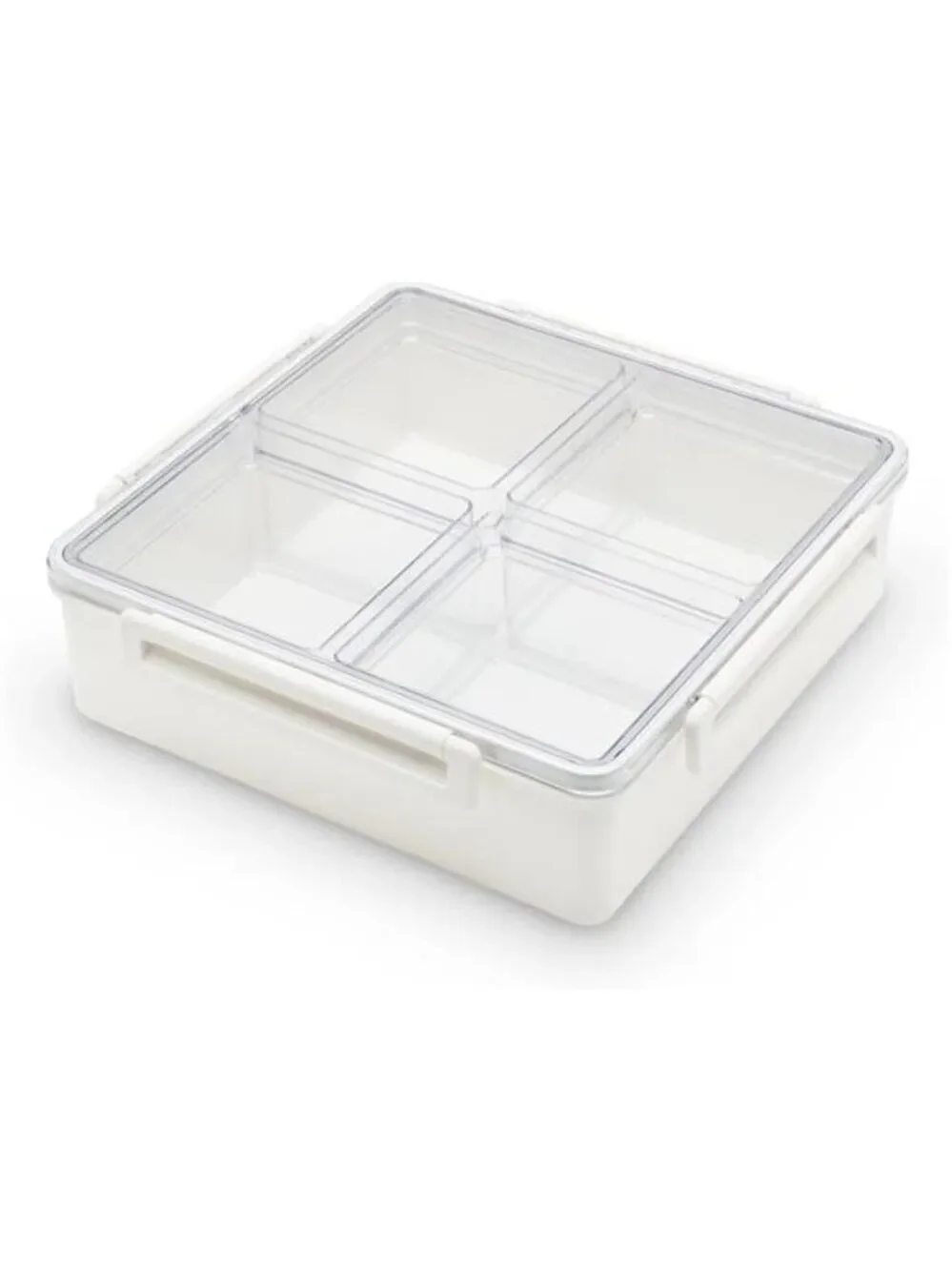 Snack Box 4 Compartment Airtight Serving Tray Portable Charcuterie Fruit Veggie